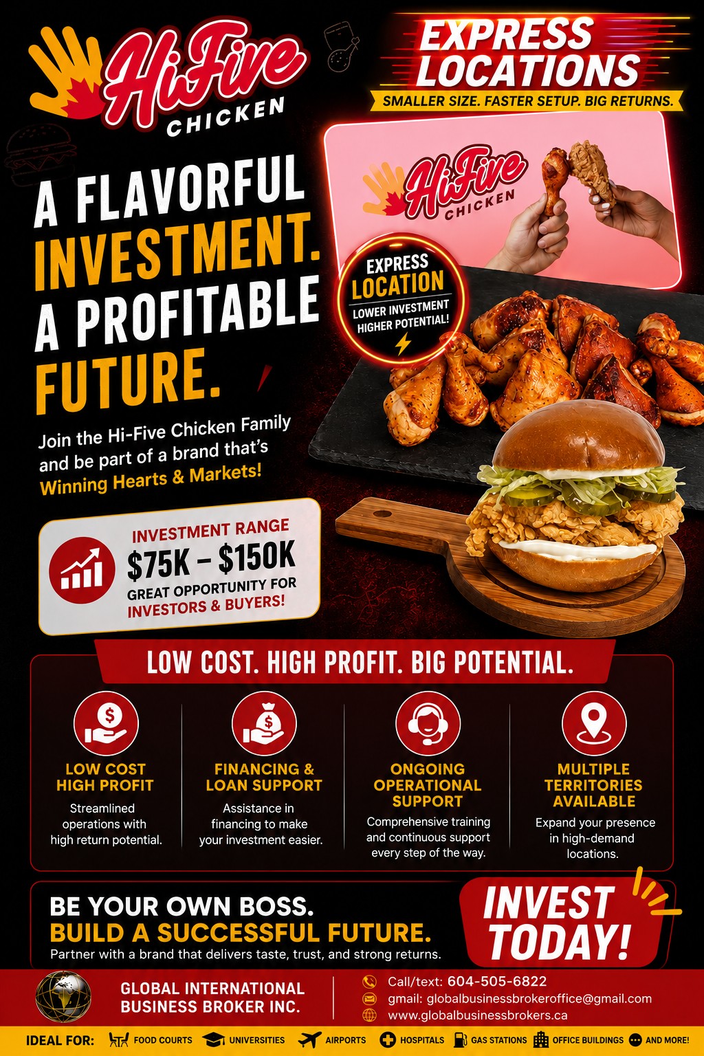 Hi-Five Chicken Express Locations for sale 